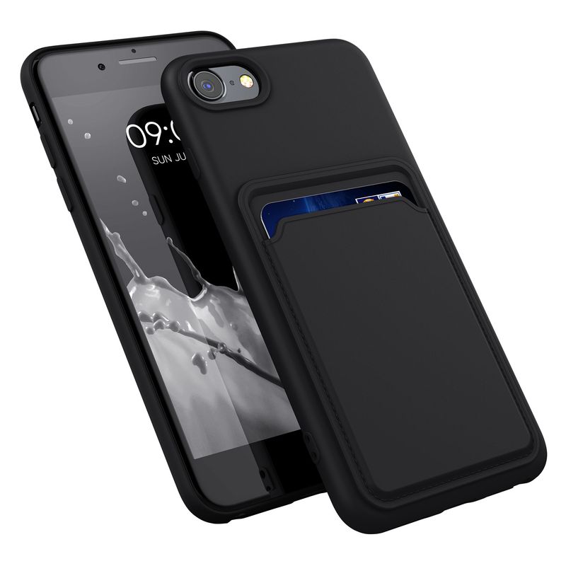Laptop, Telefoane si Tablete - Telefoane mobile si accesorii - Accesorii Telefoane - Huse telefoane - Husa Kwmobile pentru iPhone SE3/SE2/SE (2022)/SE (2020), incarcare wireless, silicon, negru - Infinity.ro