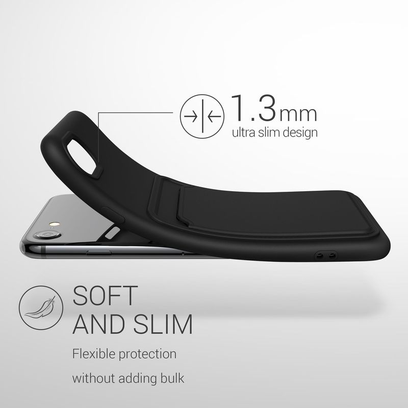 Laptop, Telefoane si Tablete - Telefoane mobile si accesorii - Accesorii Telefoane - Huse telefoane - Husa Kwmobile pentru iPhone SE3/SE2/SE (2022)/SE (2020), incarcare wireless, silicon, negru - Infinity.ro