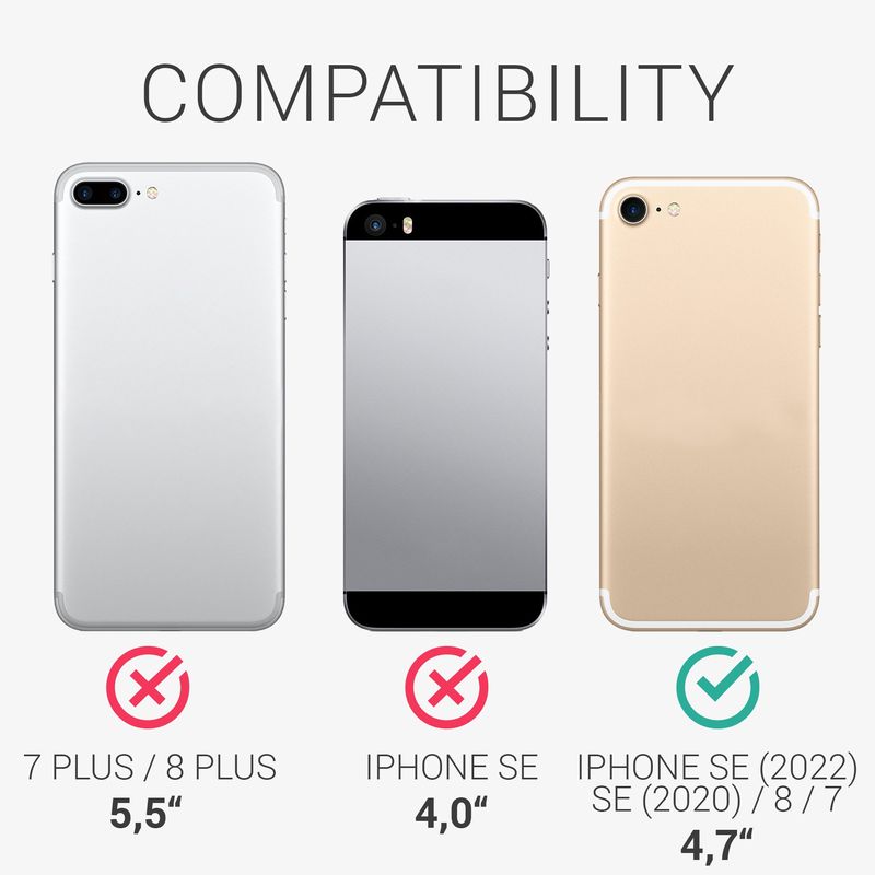 Laptop, Telefoane si Tablete - Telefoane mobile si accesorii - Accesorii Telefoane - Huse telefoane - Husa Kwmobile pentru iPhone SE3/SE2/SE (2022)/SE (2020), incarcare wireless, silicon, negru - Infinity.ro
