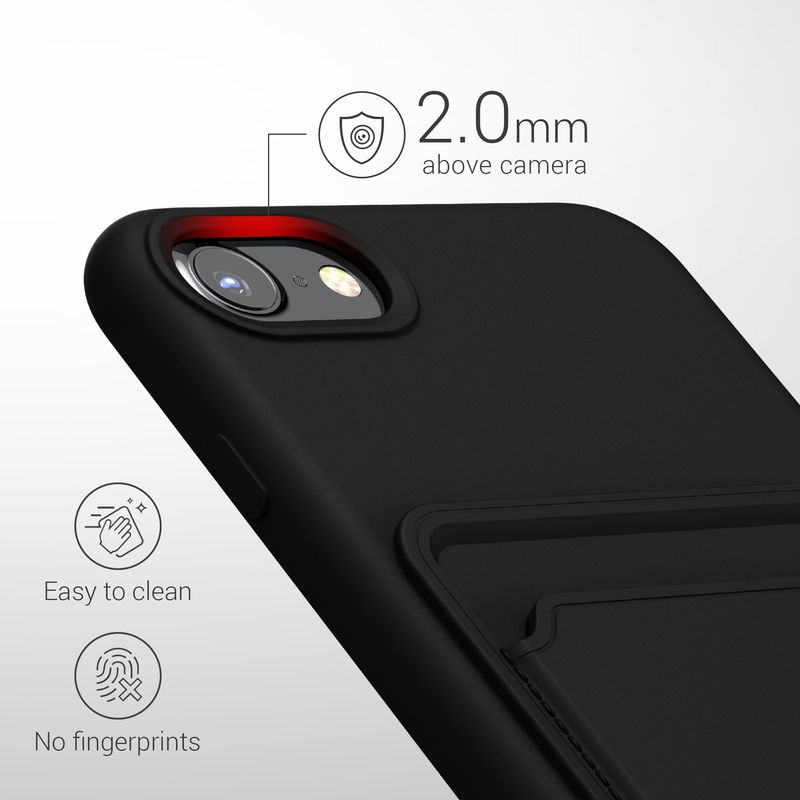 Laptop, Telefoane si Tablete - Telefoane mobile si accesorii - Accesorii Telefoane - Huse telefoane - Husa Kwmobile pentru iPhone SE3/SE2/SE (2022)/SE (2020), incarcare wireless, silicon, negru - Infinity.ro