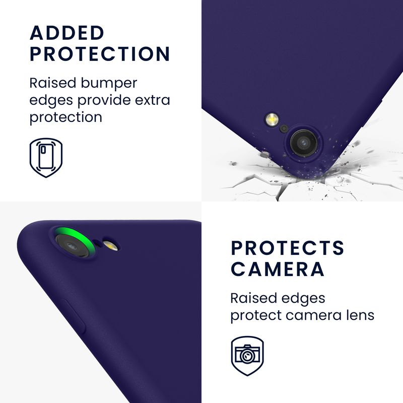 Laptop, Telefoane si Tablete - Telefoane mobile si accesorii - Accesorii Telefoane - Huse telefoane - Husa Kwmobile pentru iPhone SE3/SE2/SE (2022)/SE (2020), protectie la socuri, silicon, albastru catifelat - Infinity.ro