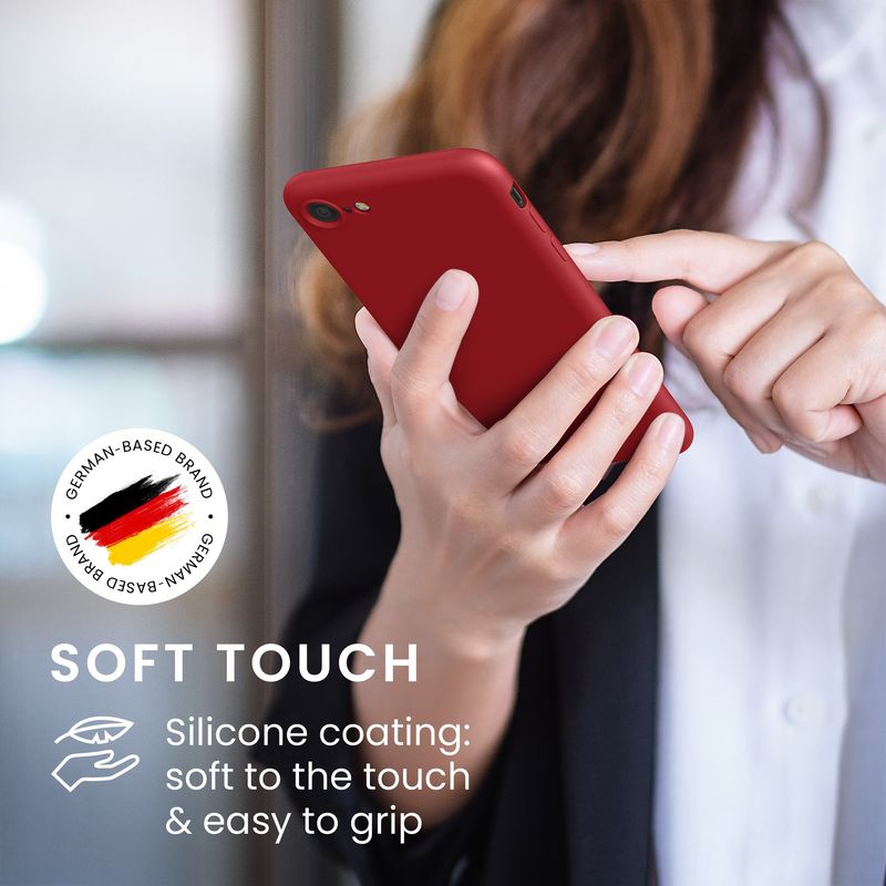 Laptop, Telefoane si Tablete - Telefoane mobile si accesorii - Accesorii Telefoane - Huse telefoane - Husa Kwmobile pentru iPhone SE3/SE2/SE (2022)/SE (2020), protectie la socuri, silicon, rosu - Infinity.ro
