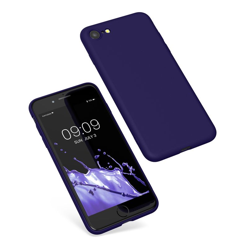 Laptop, Telefoane si Tablete - Telefoane mobile si accesorii - Accesorii Telefoane - Huse telefoane - Husa Kwmobile pentru iPhone SE3/SE2/SE (2022)/SE (2020), protectie la socuri, silicon, albastru catifelat - Infinity.ro