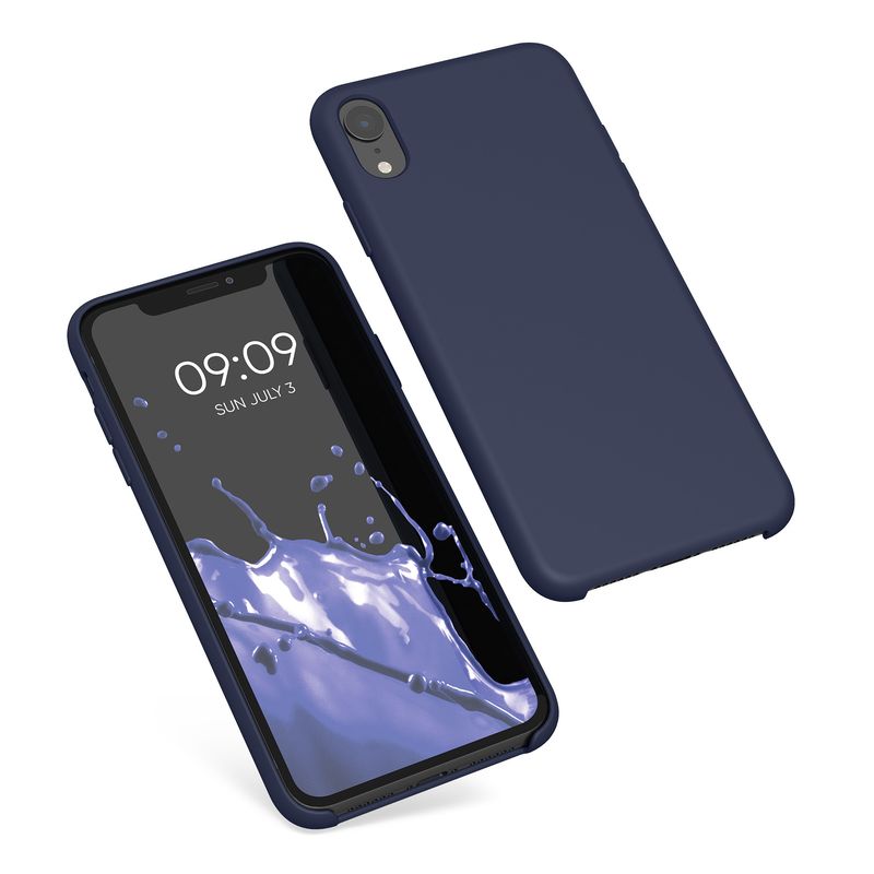 Laptop, Telefoane si Tablete - Telefoane mobile si accesorii - Accesorii Telefoane - Huse telefoane - Husa Kwmobile pentru iPhone XR, incarcare wireless, silicon, albastru inchis - Infinity.ro
