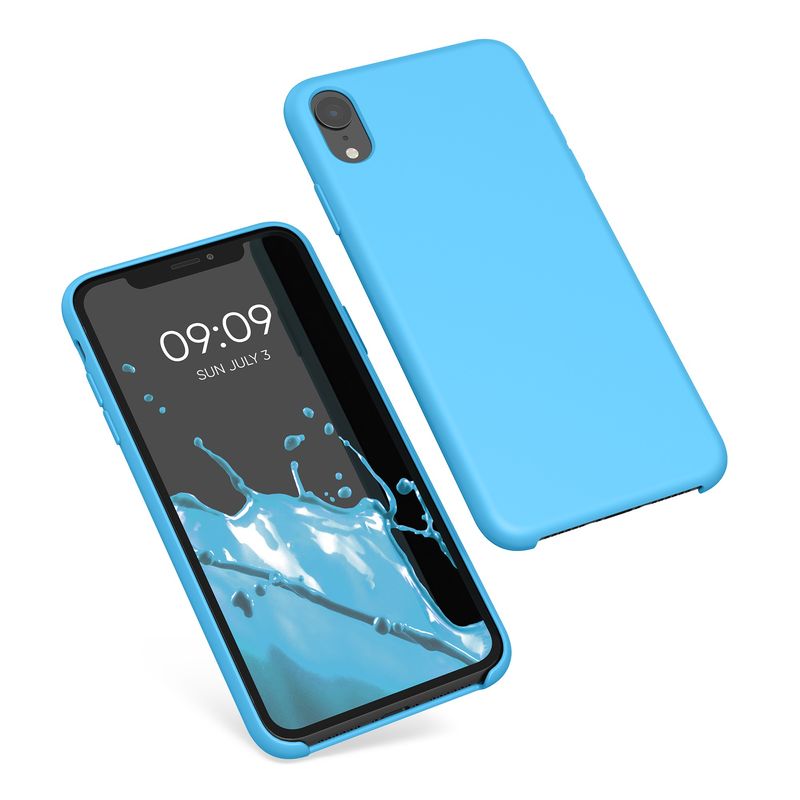 Laptop, Telefoane si Tablete - Telefoane mobile si accesorii - Accesorii Telefoane - Huse telefoane - Husa Kwmobile pentru iPhone XR, incarcare wireless, silicon, albastru deschis - Infinity.ro