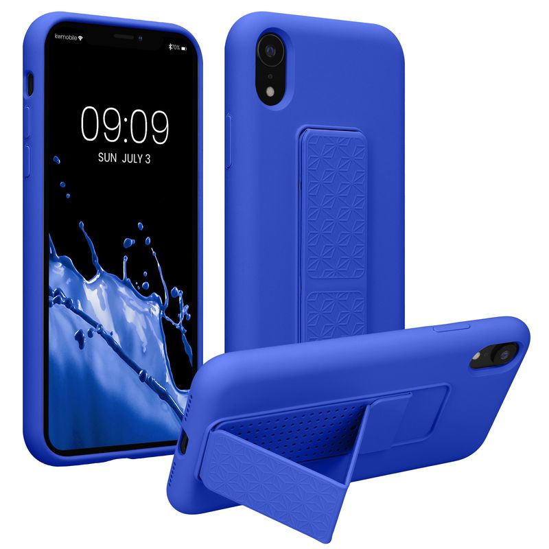 Laptop, Telefoane si Tablete - Telefoane mobile si accesorii - Accesorii Telefoane - Huse telefoane - Husa Kwmobile pentru iPhone XR, functie stand, silicon, albastru - Infinity.ro