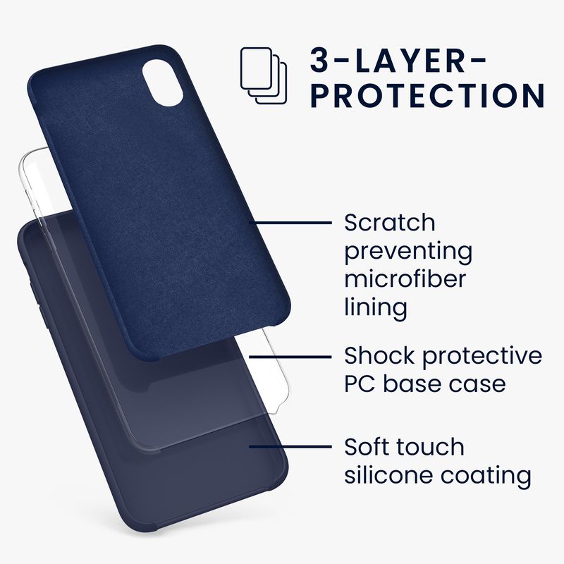 Laptop, Telefoane si Tablete - Telefoane mobile si accesorii - Accesorii Telefoane - Huse telefoane - Husa Kwmobile pentru iPhone XR, incarcare wireless, silicon, albastru inchis - Infinity.ro