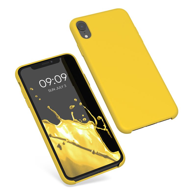 Laptop, Telefoane si Tablete - Telefoane mobile si accesorii - Accesorii Telefoane - Huse telefoane - Husa Kwmobile pentru iPhone XR, incarcare wireless, silicon, galben - Infinity.ro