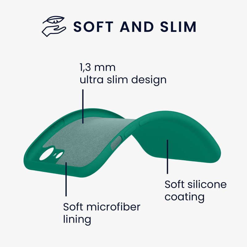Laptop, Telefoane si Tablete - Telefoane mobile si accesorii - Accesorii Telefoane - Huse telefoane - Husa Kwmobile pentru iPhone SE3/SE2/SE (2022)/SE (2020), protectie la socuri, silicon, verde smarald - Infinity.ro
