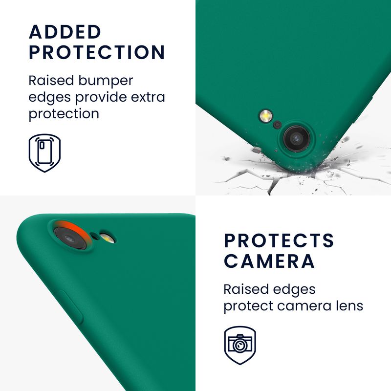 Laptop, Telefoane si Tablete - Telefoane mobile si accesorii - Accesorii Telefoane - Huse telefoane - Husa Kwmobile pentru iPhone SE3/SE2/SE (2022)/SE (2020), protectie la socuri, silicon, verde smarald - Infinity.ro