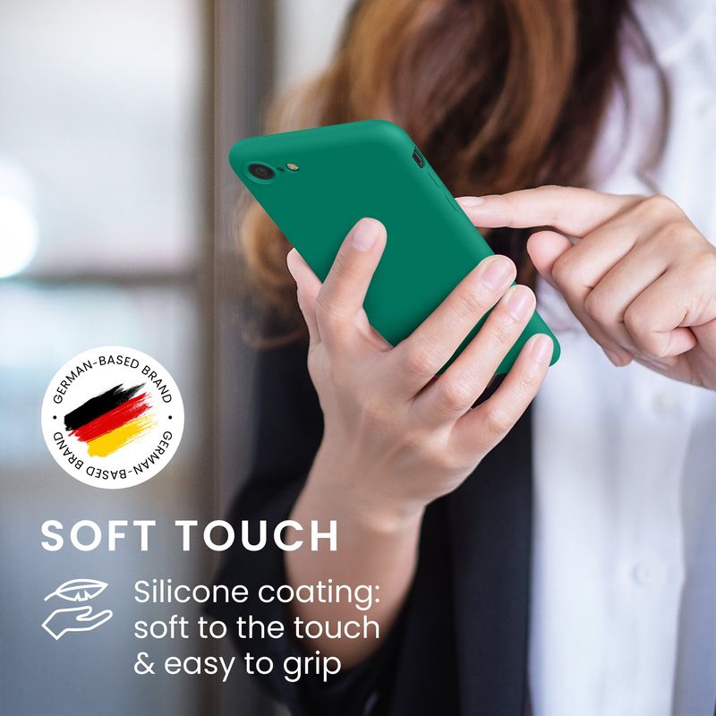 Laptop, Telefoane si Tablete - Telefoane mobile si accesorii - Accesorii Telefoane - Huse telefoane - Husa Kwmobile pentru iPhone SE3/SE2/SE (2022)/SE (2020), protectie la socuri, silicon, verde smarald - Infinity.ro