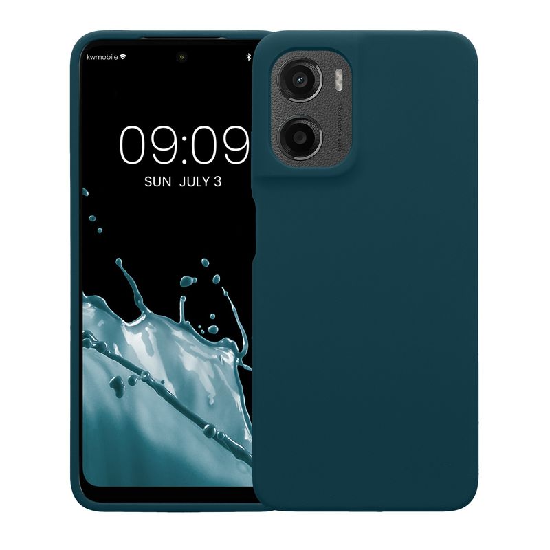 Laptop, Telefoane si Tablete - Telefoane mobile si accesorii - Accesorii Telefoane - Huse telefoane - Husa Kwmobile pentru Motorola Moto G05/Moto E15, incarcare wireless, silicon, albastru - Infinity.ro