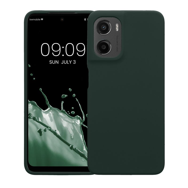 Laptop, Telefoane si Tablete - Telefoane mobile si accesorii - Accesorii Telefoane - Huse telefoane - Husa Kwmobile pentru Motorola Moto G05/Moto E15, incarcare wireless, silicon, verde - Infinity.ro