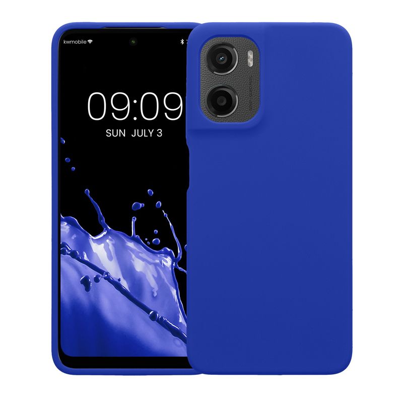 Laptop, Telefoane si Tablete - Telefoane mobile si accesorii - Accesorii Telefoane - Huse telefoane - Husa Kwmobile pentru Motorola Moto G05/Moto E15, incarcare wireless, anti-alunecare, silicon, albastru - Infinity.ro