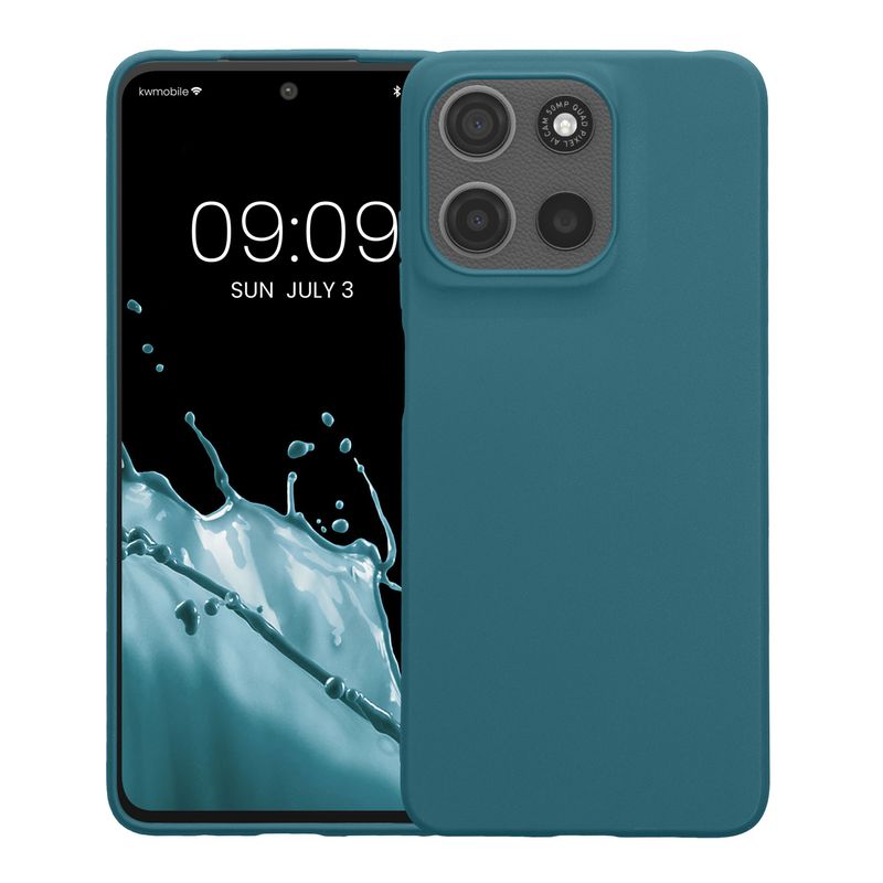 Laptop, Telefoane si Tablete - Telefoane mobile si accesorii - Accesorii Telefoane - Huse telefoane - Husa Kwmobile pentru Motorola Moto G15/Moto G15 Power/Moto G17/Moto G17 Power, incarcare wireless, silicon, albastru - Infinity.ro