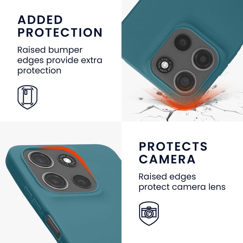 Laptop, Telefoane si Tablete - Telefoane mobile si accesorii - Accesorii Telefoane - Huse telefoane - Husa Kwmobile pentru Motorola Moto G15/Moto G15 Power/Moto G17/Moto G17 Power, incarcare wireless, silicon, albastru - Infinity.ro