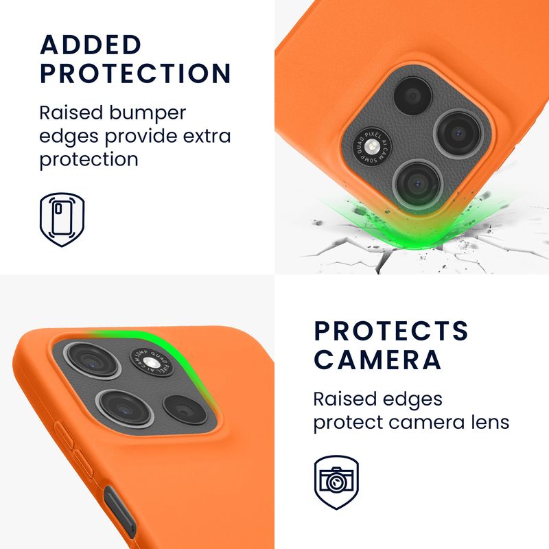 Laptop, Telefoane si Tablete - Telefoane mobile si accesorii - Accesorii Telefoane - Huse telefoane - Husa Kwmobile pentru Motorola Moto G15/Moto G15 Power/Moto G17/Moto G17 Power, incarcare wireless, silicon, portocaliu - Infinity.ro