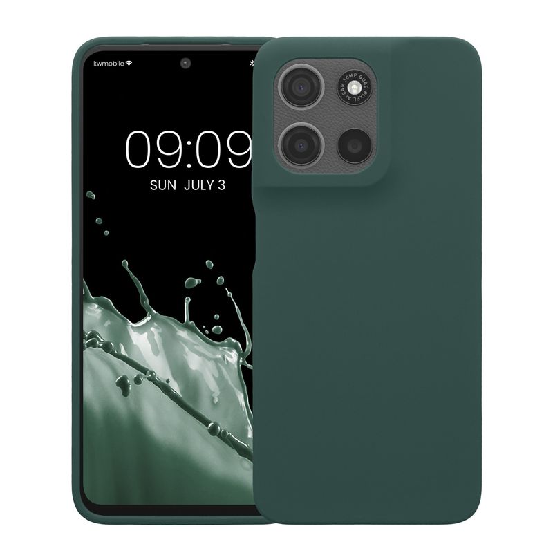 Laptop, Telefoane si Tablete - Telefoane mobile si accesorii - Accesorii Telefoane - Huse telefoane - Husa Kwmobile pentru Motorola Moto G15, incarcare wireless, silicon, verde - Infinity.ro