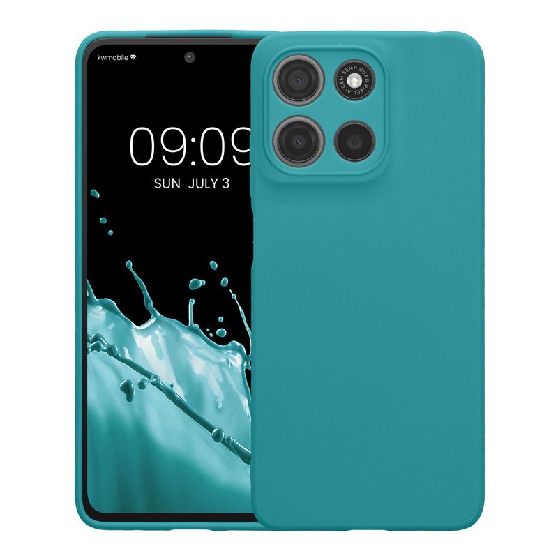 Laptop, Telefoane si Tablete - Telefoane mobile si accesorii - Accesorii Telefoane - Huse telefoane - Husa Kwmobile pentru Motorola Moto G15/Moto G15 Power/Moto G17/Moto G17 Power, anti-alunecare, silicon, albastru - Infinity.ro