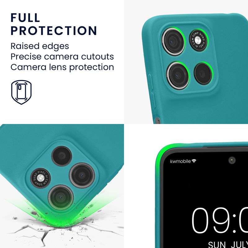 Laptop, Telefoane si Tablete - Telefoane mobile si accesorii - Accesorii Telefoane - Huse telefoane - Husa Kwmobile pentru Motorola Moto G15/Moto G15 Power/Moto G17/Moto G17 Power, anti-alunecare, silicon, albastru - Infinity.ro