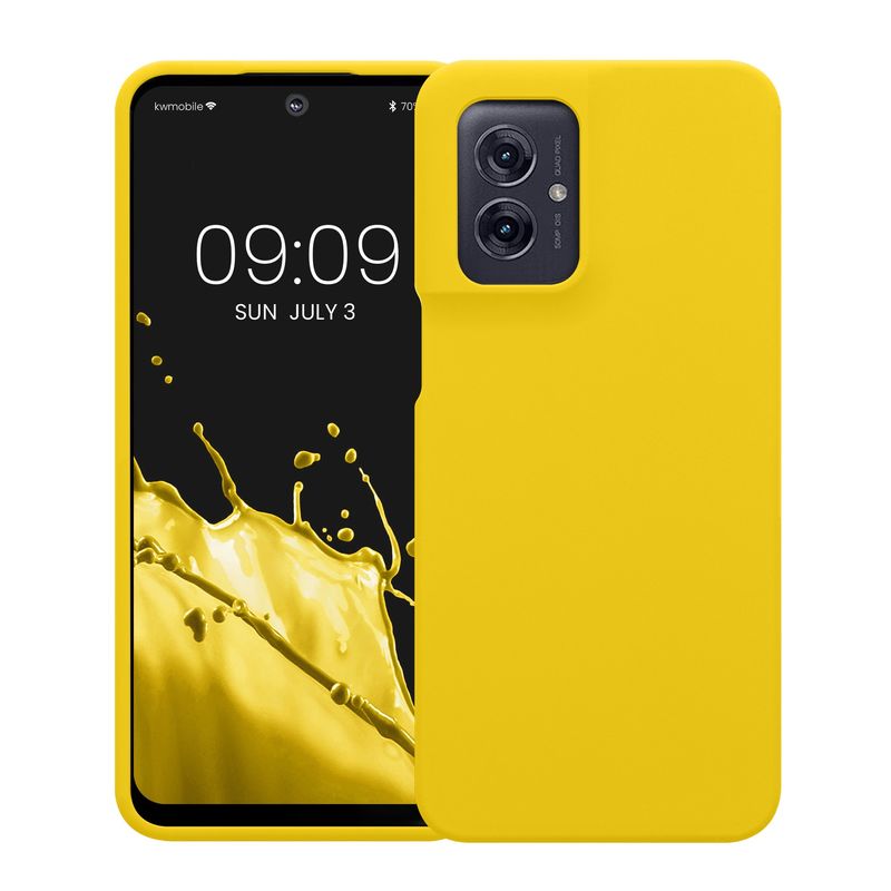 Laptop, Telefoane si Tablete - Telefoane mobile si accesorii - Accesorii Telefoane - Huse telefoane - Husa Kwmobile pentru Motorola Moto G55 5G, incarcare wireless, silicon, galben - Infinity.ro