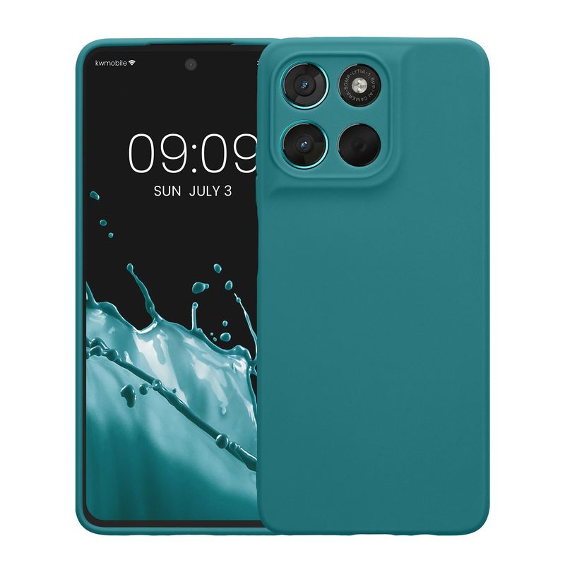 Laptop, Telefoane si Tablete - Telefoane mobile si accesorii - Accesorii Telefoane - Huse telefoane - Husa Kwmobile pentru Motorola Moto G57 Power/Moto G67 Power, anti-alunecare, silicon, albastru - Infinity.ro