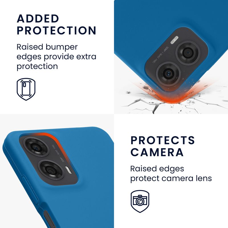 Laptop, Telefoane si Tablete - Telefoane mobile si accesorii - Accesorii Telefoane - Huse telefoane - Husa Kwmobile pentru Motorola Moto G24/Moto E14/Moto G04/Moto G04s, incarcare wireless, silicon, albastru - Infinity.ro