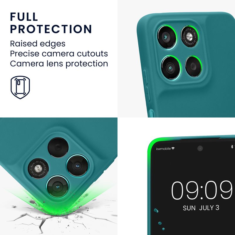 Laptop, Telefoane si Tablete - Telefoane mobile si accesorii - Accesorii Telefoane - Huse telefoane - Husa Kwmobile pentru Motorola Moto G57 Power/Moto G67 Power, anti-alunecare, silicon, albastru - Infinity.ro
