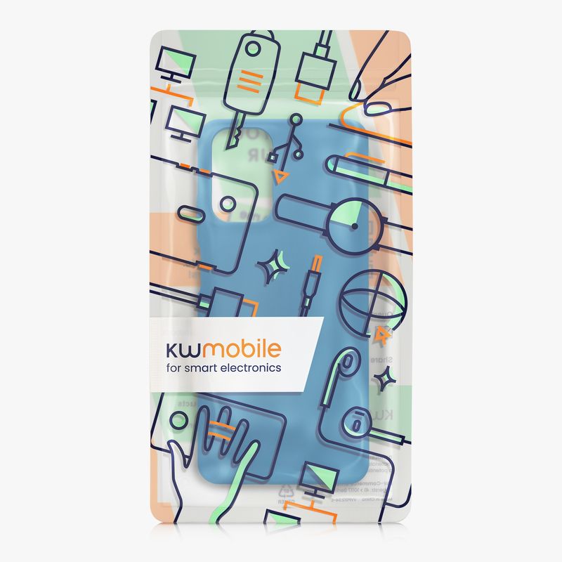 Laptop, Telefoane si Tablete - Telefoane mobile si accesorii - Accesorii Telefoane - Huse telefoane - Husa Kwmobile pentru Motorola Moto G24/Moto E14/Moto G04/Moto G04s, incarcare wireless, silicon, albastru - Infinity.ro