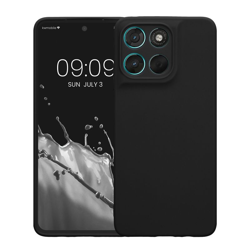 Laptop, Telefoane si Tablete - Telefoane mobile si accesorii - Accesorii Telefoane - Huse telefoane - Husa Kwmobile pentru Motorola Moto G57 Power/Moto G67 Power, anti-alunecare, silicon, negru - Infinity.ro