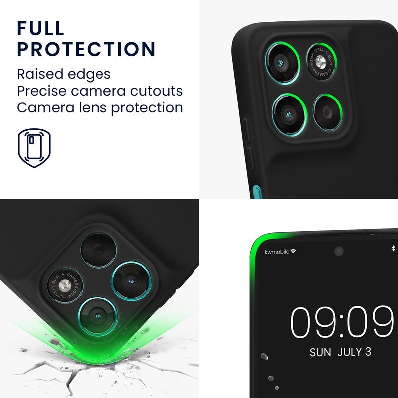 Laptop, Telefoane si Tablete - Telefoane mobile si accesorii - Accesorii Telefoane - Huse telefoane - Husa Kwmobile pentru Motorola Moto G57 Power/Moto G67 Power, anti-alunecare, silicon, negru - Infinity.ro