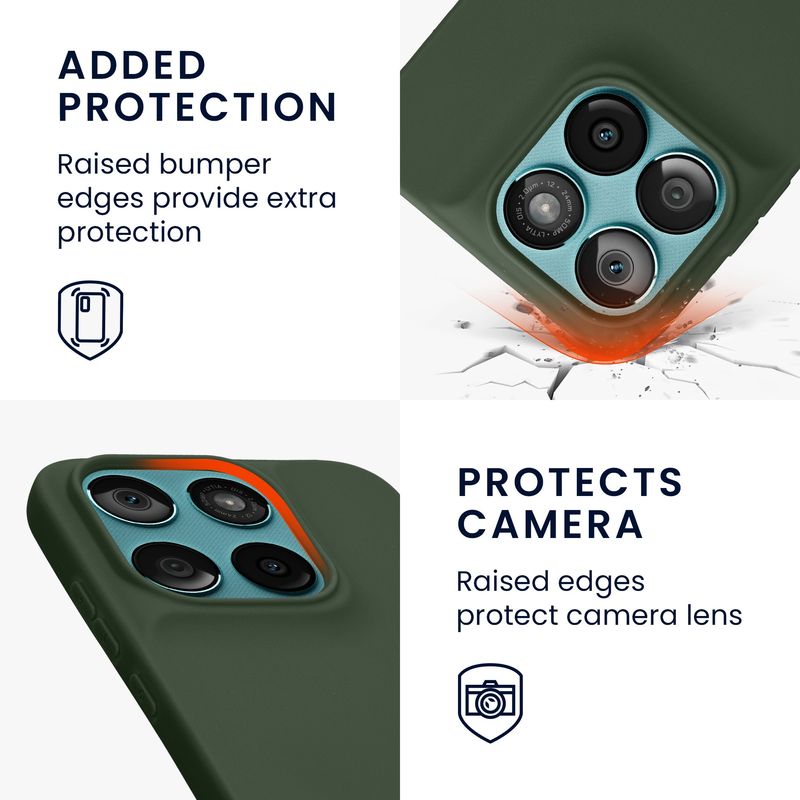 Laptop, Telefoane si Tablete - Telefoane mobile si accesorii - Accesorii Telefoane - Huse telefoane - Husa Kwmobile pentru Motorola Moto G67 5G/Moto G77 5G, incarcare wireless, anti-alunecare, silicon, verde - Infinity.ro