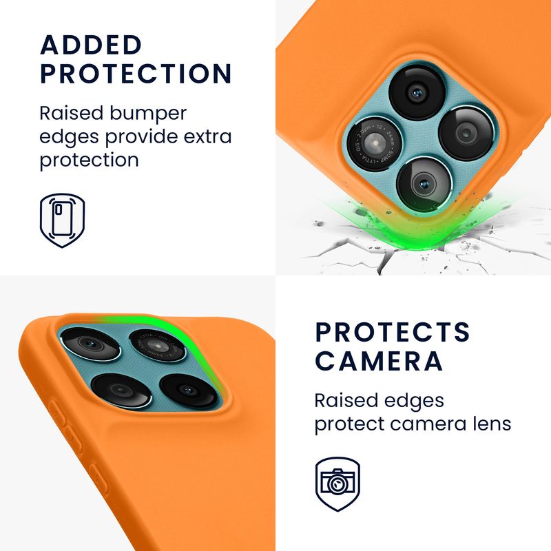 Laptop, Telefoane si Tablete - Telefoane mobile si accesorii - Accesorii Telefoane - Huse telefoane - Husa Kwmobile pentru Motorola Moto G67 5G/Moto G77 5G, incarcare wireless, anti-alunecare, silicon, portocaliu - Infinity.ro