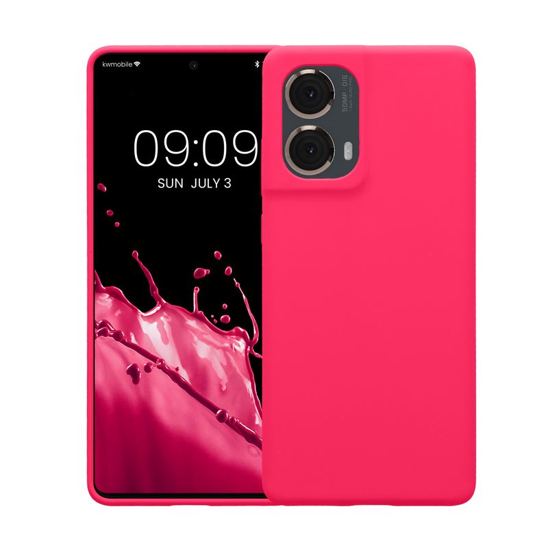 Laptop, Telefoane si Tablete - Telefoane mobile si accesorii - Accesorii Telefoane - Huse telefoane - Husa Kwmobile pentru Motorola Moto G85 5G, incarcare wireless, silicon, roz - Infinity.ro