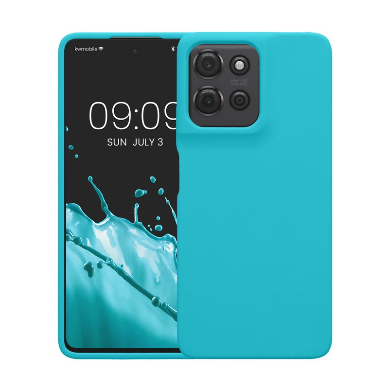 Laptop, Telefoane si Tablete - Telefoane mobile si accesorii - Accesorii Telefoane - Huse telefoane - Husa Kwmobile pentru Motorola Moto G75 5G, incarcare wireless, silicon, albastru - Infinity.ro