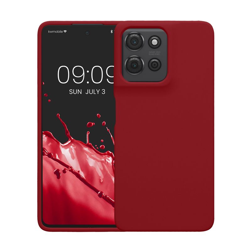 Laptop, Telefoane si Tablete - Telefoane mobile si accesorii - Accesorii Telefoane - Huse telefoane - Husa Kwmobile pentru Motorola Moto G75 5G, incarcare wireless, silicon, rosu - Infinity.ro