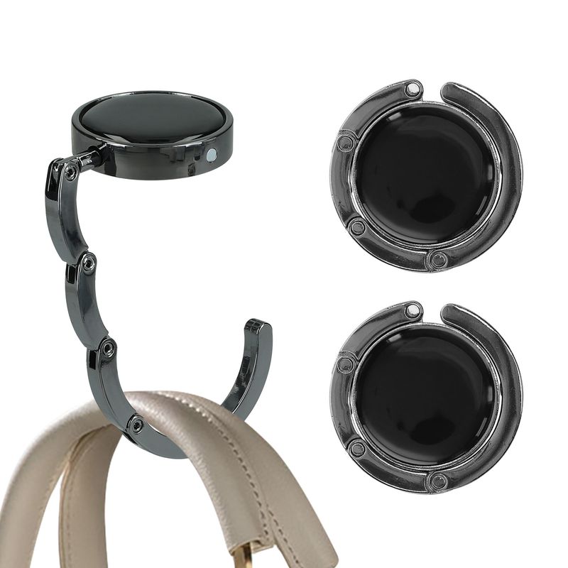 Casa si Gradina - Mobilier - Feronerie si accesorii mobila - Set 2 carlige de masa pentru geanta Kwmobile, inchidere magnetica, pliabile, anti-alunecare, metal, gri - Infinity.ro