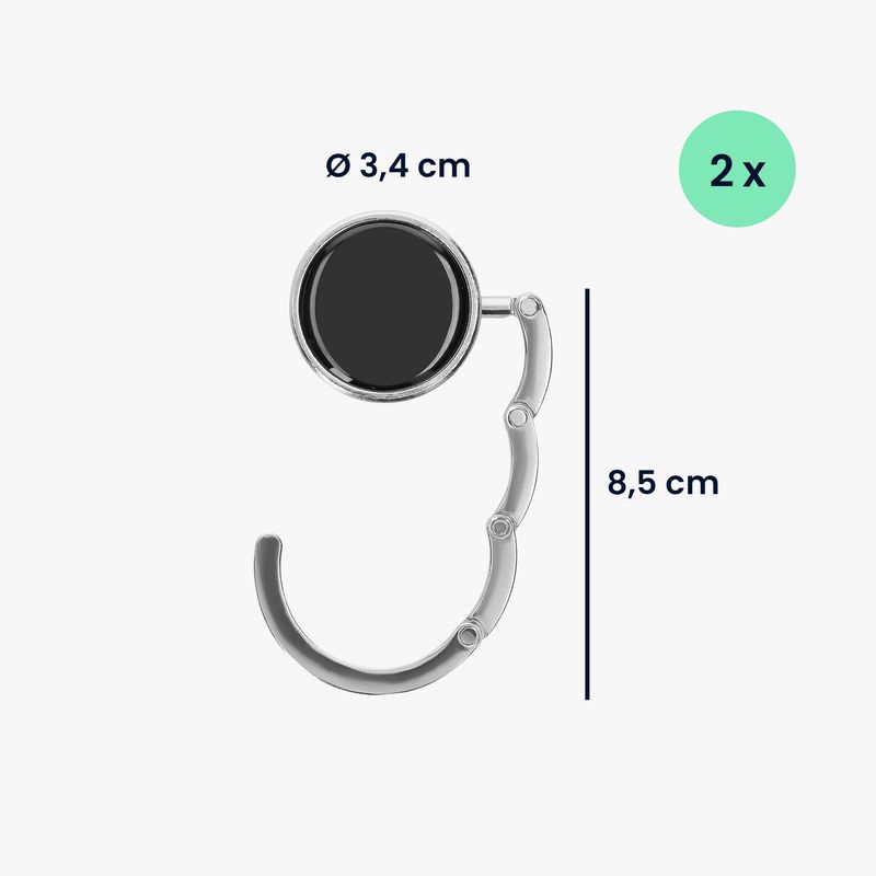 Casa si Gradina - Mobilier - Feronerie si accesorii mobila - Set 2 carlige de masa pentru geanta Kwmobile, inchidere magnetica, pliabile, anti-alunecare, metal, argintiu, verde - Infinity.ro