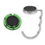 Casa si Gradina - Mobilier - Feronerie si accesorii mobila - Set 2 carlige de masa pentru geanta Kwmobile, inchidere magnetica, pliabile, anti-alunecare, metal, argintiu, verde - Infinity.ro