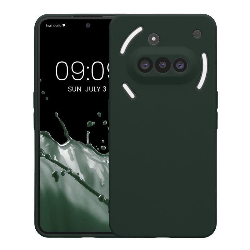 Laptop, Telefoane si Tablete - Telefoane mobile si accesorii - Accesorii Telefoane - Huse telefoane - Husa Kwmobile pentru Nothing Phone 3a, anti-alunecare, protectie la zgarieturi, silicon, verde - Infinity.ro