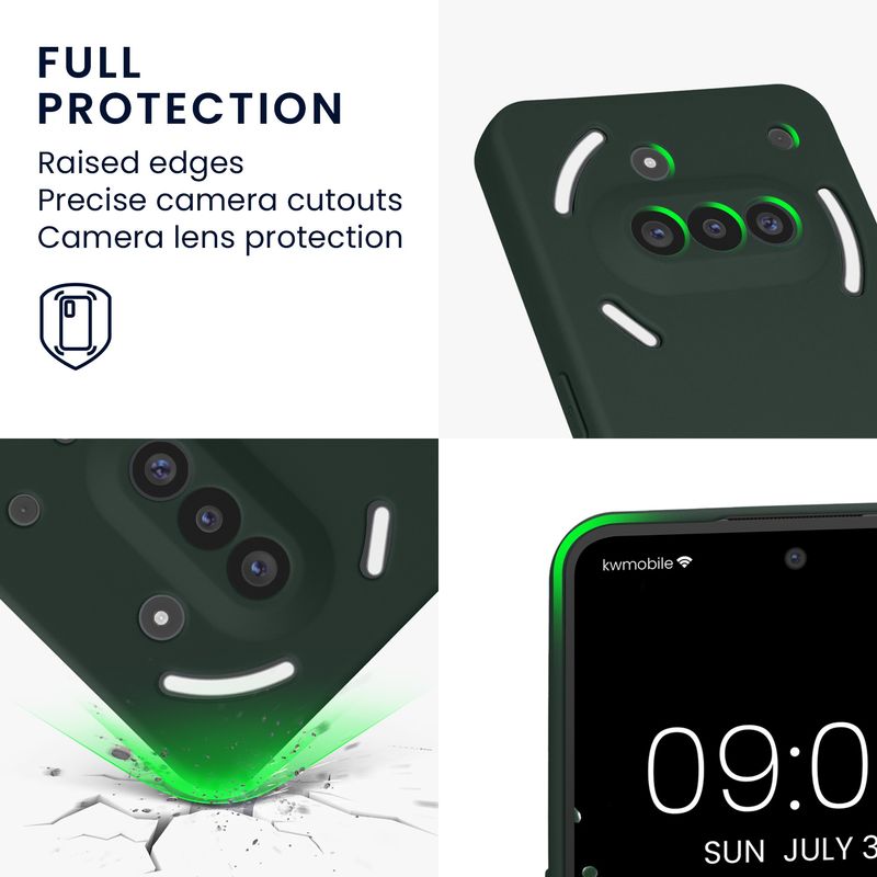 Laptop, Telefoane si Tablete - Telefoane mobile si accesorii - Accesorii Telefoane - Huse telefoane - Husa Kwmobile pentru Nothing Phone 3a, anti-alunecare, protectie la zgarieturi, silicon, verde - Infinity.ro