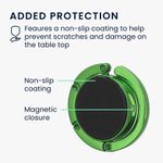 Casa si Gradina - Mobilier - Feronerie si accesorii mobila - Set 2 carlige de masa pentru geanta Kwmobile, inchidere magnetica, pliabile, anti-alunecare, metal, argintiu, verde - Infinity.ro