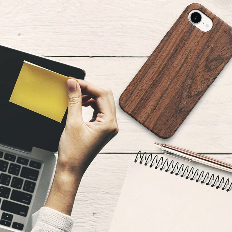 Laptop, Telefoane si Tablete - Telefoane mobile si accesorii - Accesorii Telefoane - Huse telefoane - Husa Kwmobile pentru iPhone 17e/16e, anti-alunecare, lemn, TPU, maro - Infinity.ro