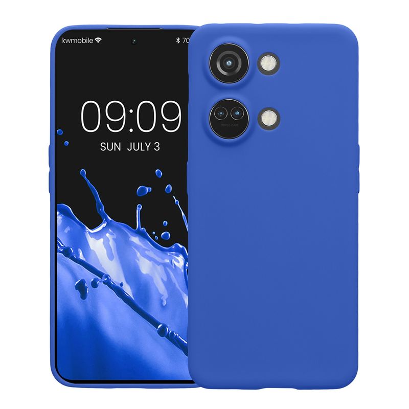 Laptop, Telefoane si Tablete - Telefoane mobile si accesorii - Accesorii Telefoane - Huse telefoane - Husa Kwmobile pentru OnePlus Nord 3 5G, anti-alunecare, silicon, albastru - Infinity.ro