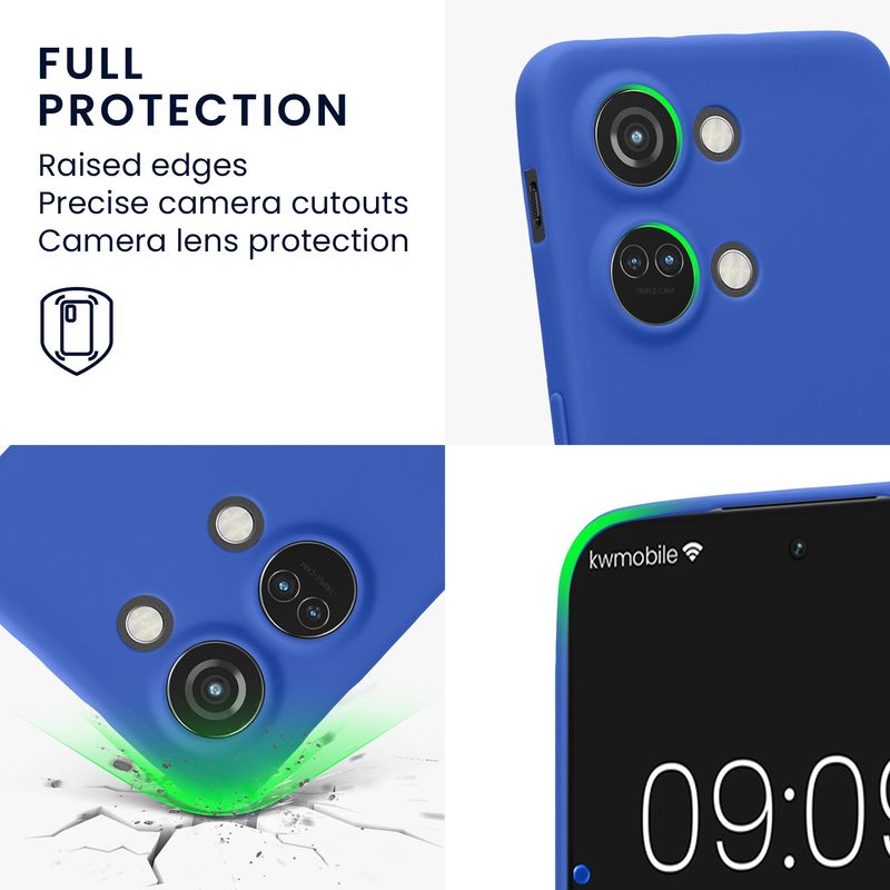 Laptop, Telefoane si Tablete - Telefoane mobile si accesorii - Accesorii Telefoane - Huse telefoane - Husa Kwmobile pentru OnePlus Nord 3 5G, anti-alunecare, silicon, albastru - Infinity.ro