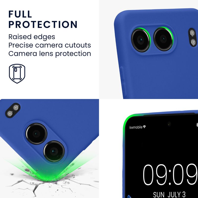 Laptop, Telefoane si Tablete - Telefoane mobile si accesorii - Accesorii Telefoane - Huse telefoane - Husa Kwmobile pentru OnePlus Nord 4 5G, anti-alunecare, silicon, albastru - Infinity.ro