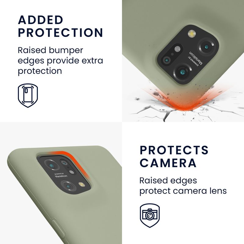 Laptop, Telefoane si Tablete - Telefoane mobile si accesorii - Accesorii Telefoane - Huse telefoane - Husa Kwmobile pentru OPPO Find X5 (5G), incarcare wireless, silicon, verde - Infinity.ro