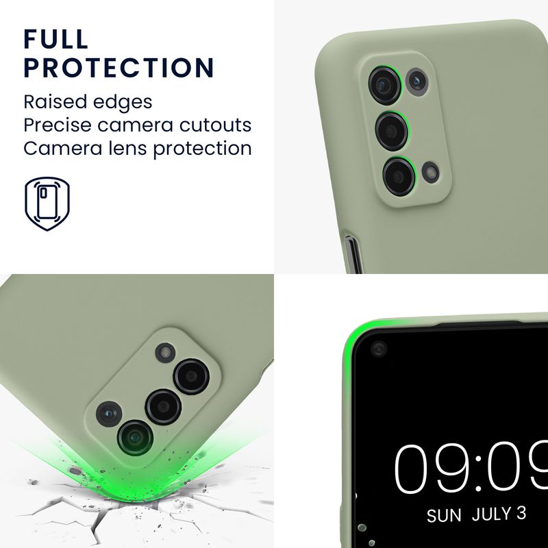 Laptop, Telefoane si Tablete - Telefoane mobile si accesorii - Accesorii Telefoane - Huse telefoane - Husa Kwmobile pentru OPPO A74 (5G)/A54 (5G), anti-alunecare, silicon, verde, gri - Infinity.ro