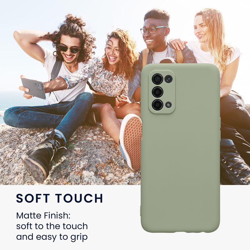 Laptop, Telefoane si Tablete - Telefoane mobile si accesorii - Accesorii Telefoane - Huse telefoane - Husa Kwmobile pentru OPPO A74 (5G)/A54 (5G), anti-alunecare, silicon, verde, gri - Infinity.ro