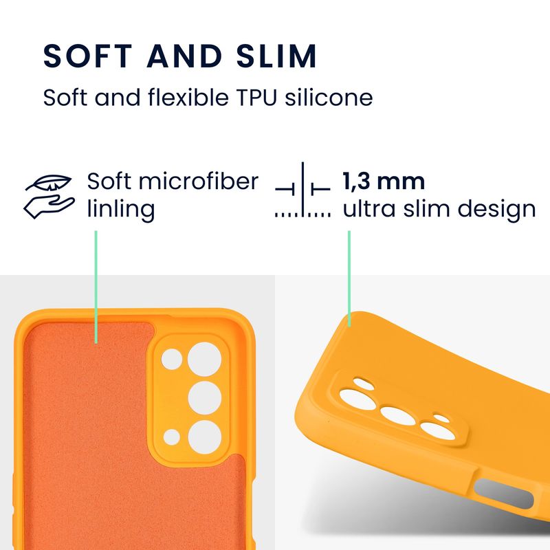 Laptop, Telefoane si Tablete - Telefoane mobile si accesorii - Accesorii Telefoane - Huse telefoane - Husa Kwmobile pentru OPPO A74 (5G)/A54 (5G), anti-alunecare, silicon, portocaliu - Infinity.ro